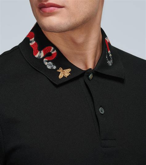 gucci bee polo grailed|Gucci polo shirt snake collar.